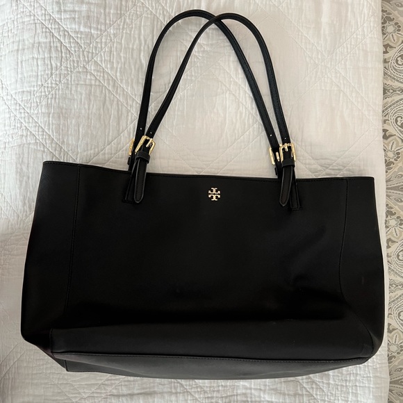 Tory Burch Handbags - Large black leather Tory Burch tote bag